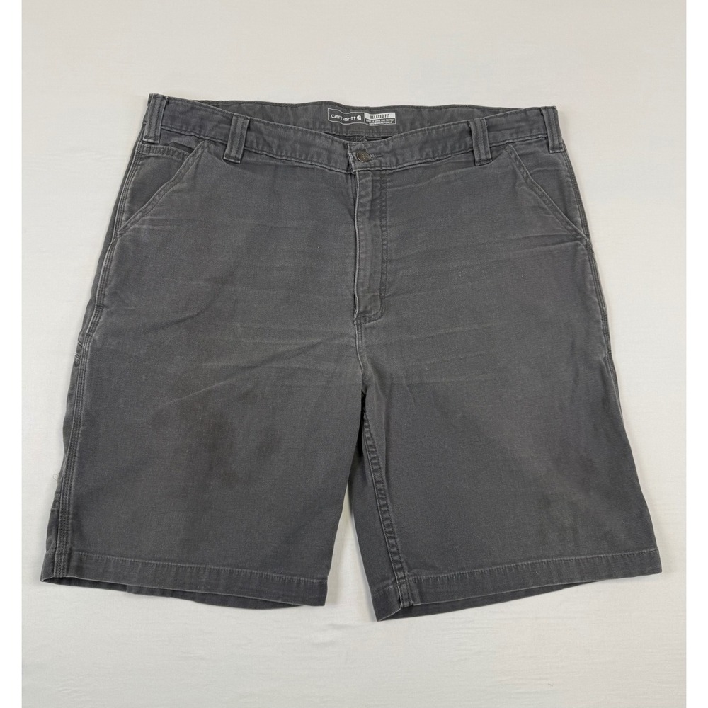 Carhartt Mens Rugged Flex Relaxed Fit Canvas Work Shorts Gray Size‎ 40 BS2514M